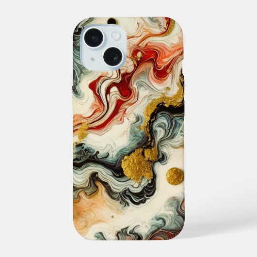 Goldene Flüsse iPhone 15 Hülle (Rückseite)