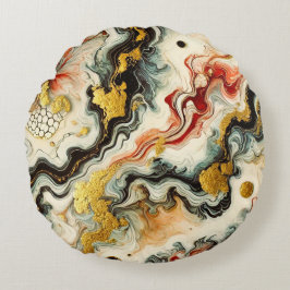 Goldene Flüsse  Rundes Kissen