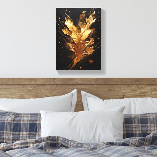 Goldene Flussmetallische Spritze Leinwanddruck (Insitu (Schlafzimmer))