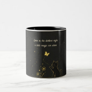 Goldene Flüstern des Staunens Zweifarbige Tasse
