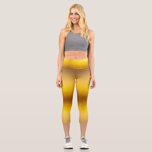 Goldene Flut Capri Leggings (Vorderseite)