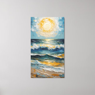 Goldene Flut: Impressionistischer Ozean-Sonnenunte Leinwanddruck