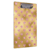 Goldene Fohlen & Leichtes Rosa Glam Glitzer Diaman Klemmbrett (Rechts)