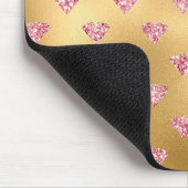 Goldene Fohlen & Leichtes Rosa Glam Glitzer Diaman Mousepad (Ecke)