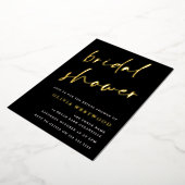 Goldene Fohlen & Schwarzes Modernes Brautparty Gol Folieneinladung (Gedreht)