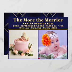 Goldene Fohlen umso mehr der Merrier Birth Foil Ho Folien Feiertagskarte