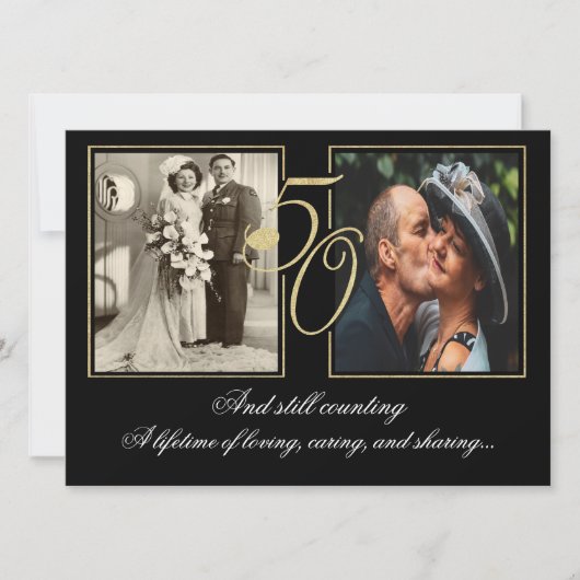 Goldene Foil 50-jährige Jubiläumsfeier Einladung (Vorderseite)