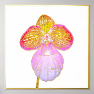 Goldene Foil Akzent der Rotmond-Orchideen-Printwer Foliendrucke