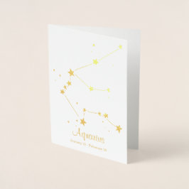 Goldene Foil Aquarius Zodiac-Sternenkonstellation Folienkarte