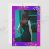 Goldene Foil Arabian Bollywood Feier des Lebens Einladung (Rückseite)