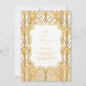Goldene Foil Art Deco Hochzeit Einladung (Vorderseite)