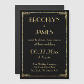 Goldene Foil Art Deco Hochzeitsmagnete Magneteinladung (Vorne/Hinten)