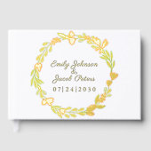 Goldene Foil Blume Wreath Gästebuch (Vorderseite)