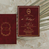 Goldene Foil Burgundy Minimalistisch & elegant Hoc Folieneinladung