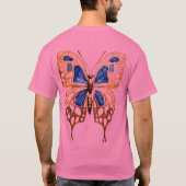 Goldene Foil Butterfly Elegante T - Shirt (Rückseite)