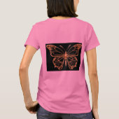 Goldene Foil Butterfly Elegante T - Shirt (Rückseite)