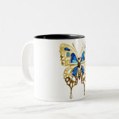 Goldene Foil Butterfly Elegante Tasse (Vorderseite Links)