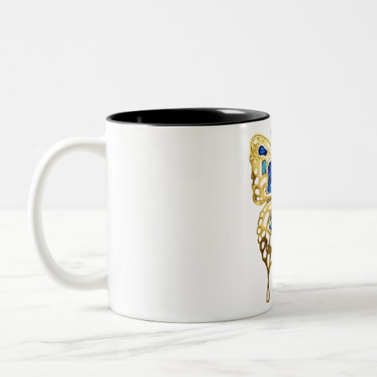 Goldene Foil Butterfly Elegante Tasse (Links)