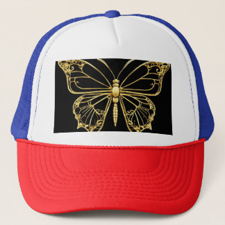 Goldene Foil Butterfly Elegante Truckerkappe
