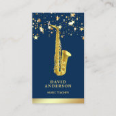 Goldene Foil Confetti Saxophon Saxophonist Visitenkarte (Vorderseite)