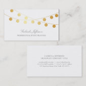 Goldene Foil Confetti String Lights Visitenkarte (Vorne/Hinten)