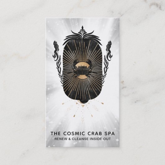 *~* Goldene Foil Crab Moon Nautical Mermaids Visitenkarte (Vorderseite)
