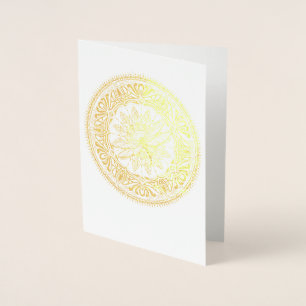 Goldene Foil Dragonfly Mandala Grußkarte Folienkarte