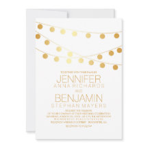 Goldene Foil-Effekt-Lichter Weiße Hochzeit