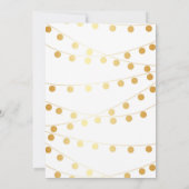 Goldene Foil-Effekt-Lichter Weiße Hochzeit Einladung (Rückseite)