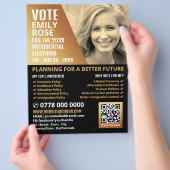 Goldene Foil-Effekt politische Kampagne Werbung Flyer (Hand)