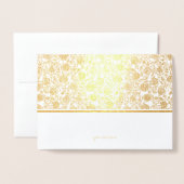 Goldene Foil Elegante Blumengrußkarten Folienkarte (Vorderseite mit Umschlag)