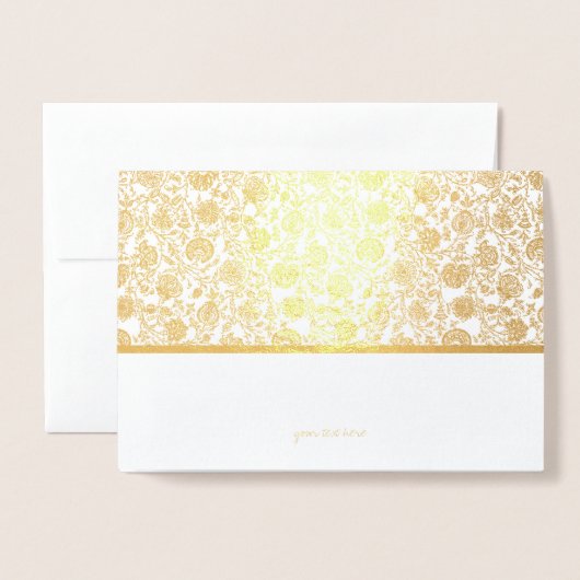 Goldene Foil Elegante Blumengrußkarten Folienkarte (Vorderseite mit Umschlag)