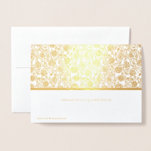 Goldene Foil Elegante Blumengrußkarten Folienkarte (Rückseite mit Umschlag)