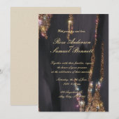 Goldene Foil Elegante Einladung zur Hochzeit (Vorne/Hinten)