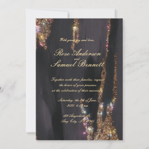Goldene Foil Elegante Einladung zur Hochzeit