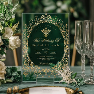 Goldene Foil Elegante Verzierte Viktorianische Hoc Acryleinladungen