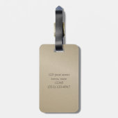 Goldene Foil Elephant Mit Monogramm Sandstein Gepäckanhänger (Rückseite vertikal)