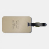 Goldene Foil Elephant Mit Monogramm Sandstein Gepäckanhänger (Rückseite horizontal)