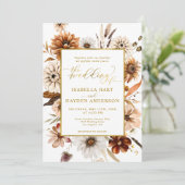 Goldene Foil Fall Boho Einladung (Stehend Vorderseite)