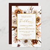 Goldene Foil Fall Boho Einladung (Vorne/Hinten)