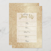 Goldene Foil-Fülle in der leeren Einladung (Vorne/Hinten)