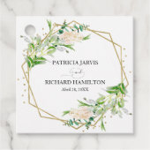 Goldene Foil Geometric Greenery Elegante Hochzeit Geschenkanhänger (Vorderseite)