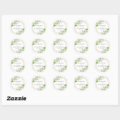 Goldene Foil Geometric Greenery Elegante Hochzeit Runder Aufkleber (Blatt)