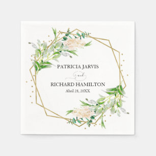 Goldene Foil Geometric Greenery Elegante Hochzeit Serviette