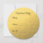 Goldene Foil, Goldener Glitzer Schwarz Elegante Ei Einladung (Rückseite)