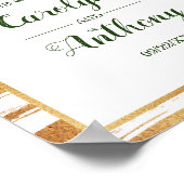 Goldene Foil & Green Palm Leaf Beach Begrüßung Poster (Ecke)