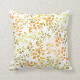 Goldene Foil Herbst Orange Grüne Blätter Kissen