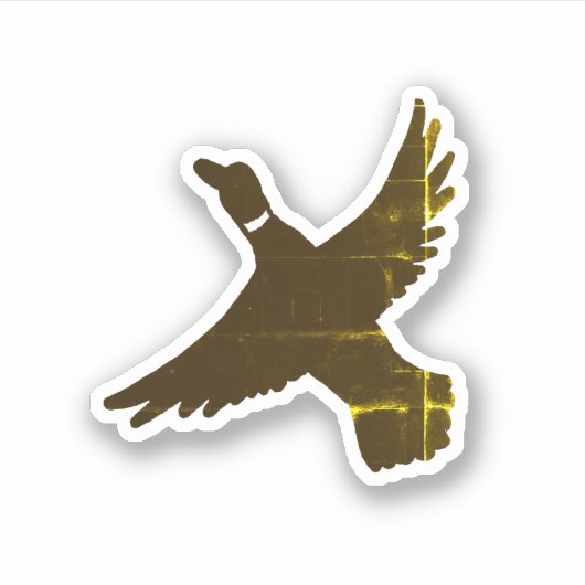 Goldene Foil-Kunstfliegerente Aufkleber (Vorderseite)