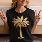Goldene Foil Look Palm Tree Sommer Beach Tri-Blend Shirt
