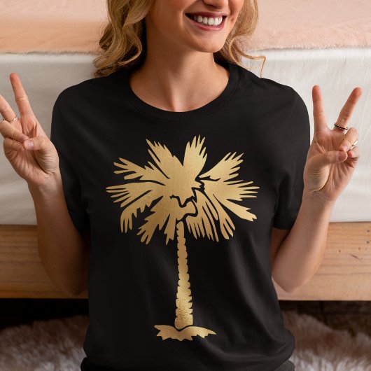 Goldene Foil Look Palm Tree Sommer Beach Tri-Blend Shirt